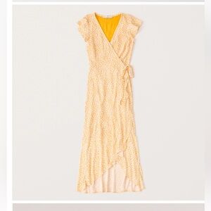 Abercrombie midi sun dress yellow-size small